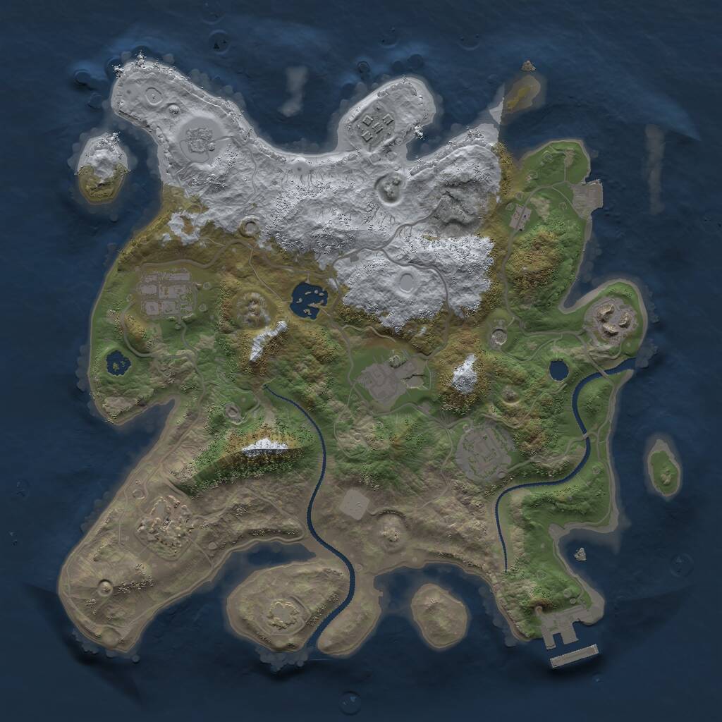 Rust Map: Procedural Map, Size: 3000, Seed: 10171995, 12 Monuments
