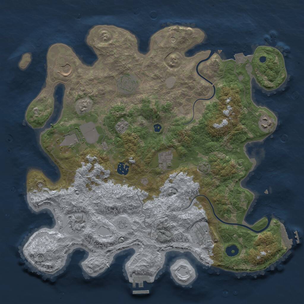 Rust Map: Procedural Map, Size: 3750, Seed: 759552363, 15 Monuments