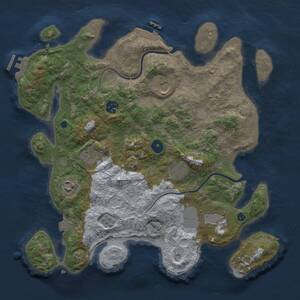Thumbnail Rust Map: Procedural Map, Size: 3650, Seed: 84663556, 13 Monuments