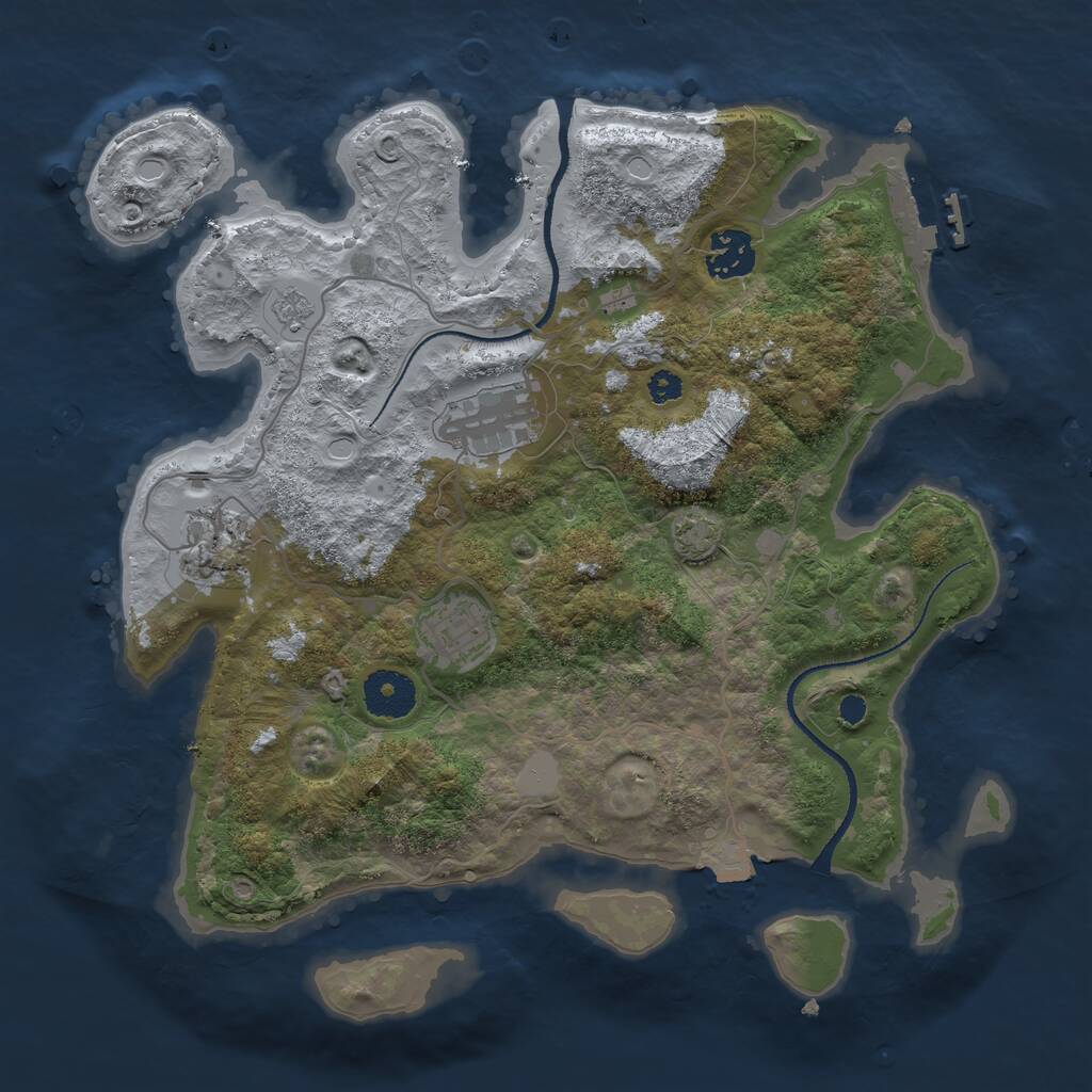 Rust Map: Procedural Map, Size: 3250, Seed: 356345662, 8 Monuments