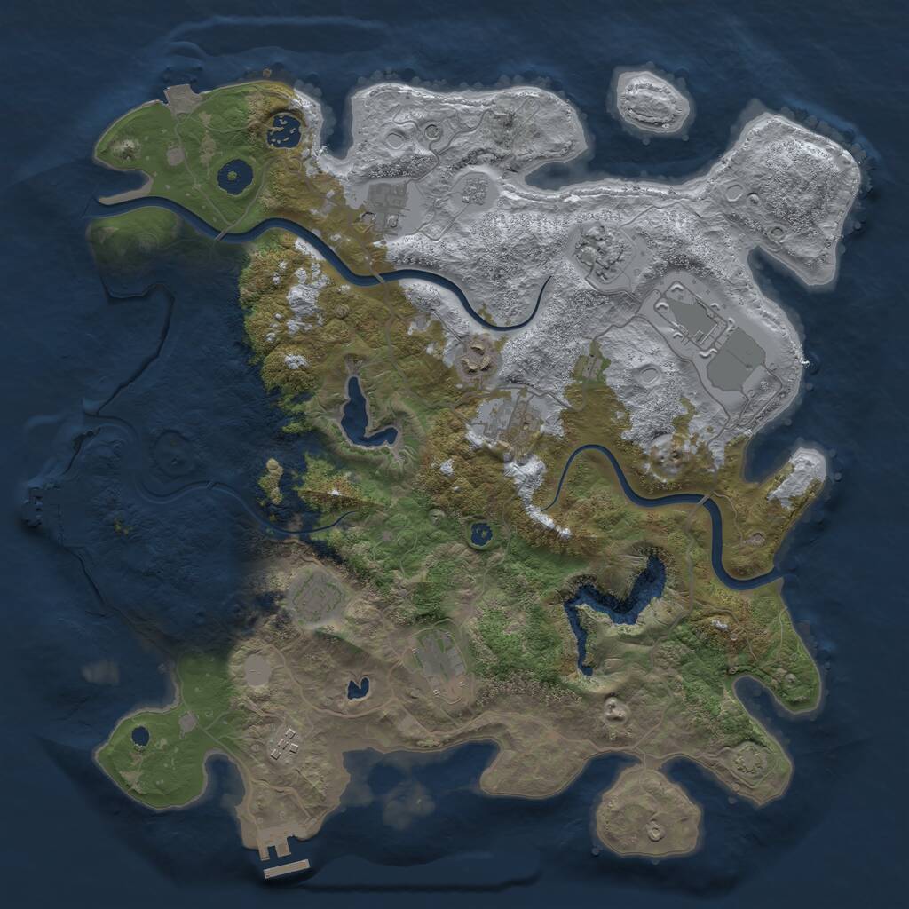 Rust Map: Procedural Map, Size: 4000, Seed: 224227312, 15 Monuments