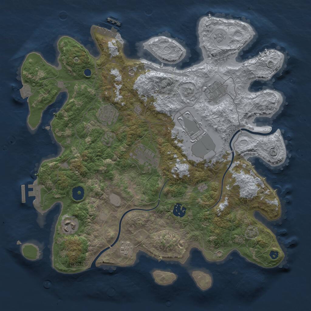 Rust Map: Procedural Map, Size: 3500, Seed: 2006405988, 13 Monuments