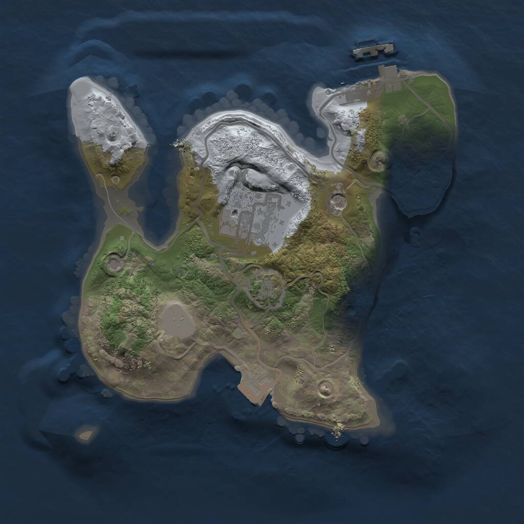 Rust Map: Procedural Map, Size: 2000, Seed: 97822, 5 Monuments