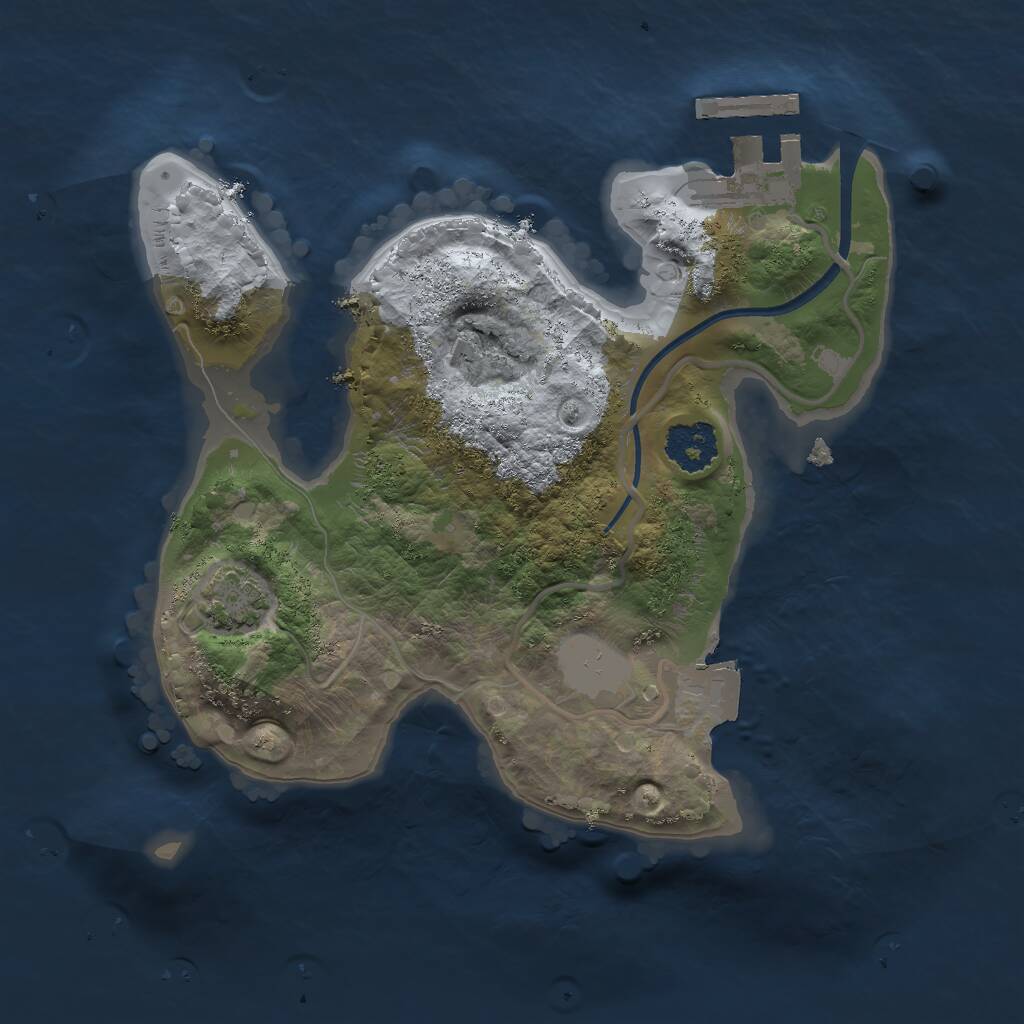 Rust Map: Procedural Map, Size: 2000, Seed: 97822, 3 Monuments