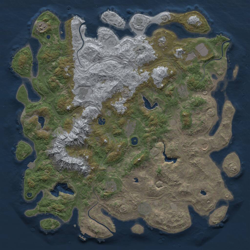 Rust Map: Procedural Map, Size: 5000, Seed: 753081664, 16 Monuments