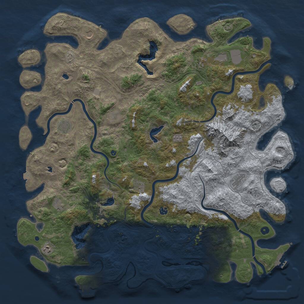 Rust Map: Procedural Map, Size: 5500, Seed: 1081362340, 17 Monuments