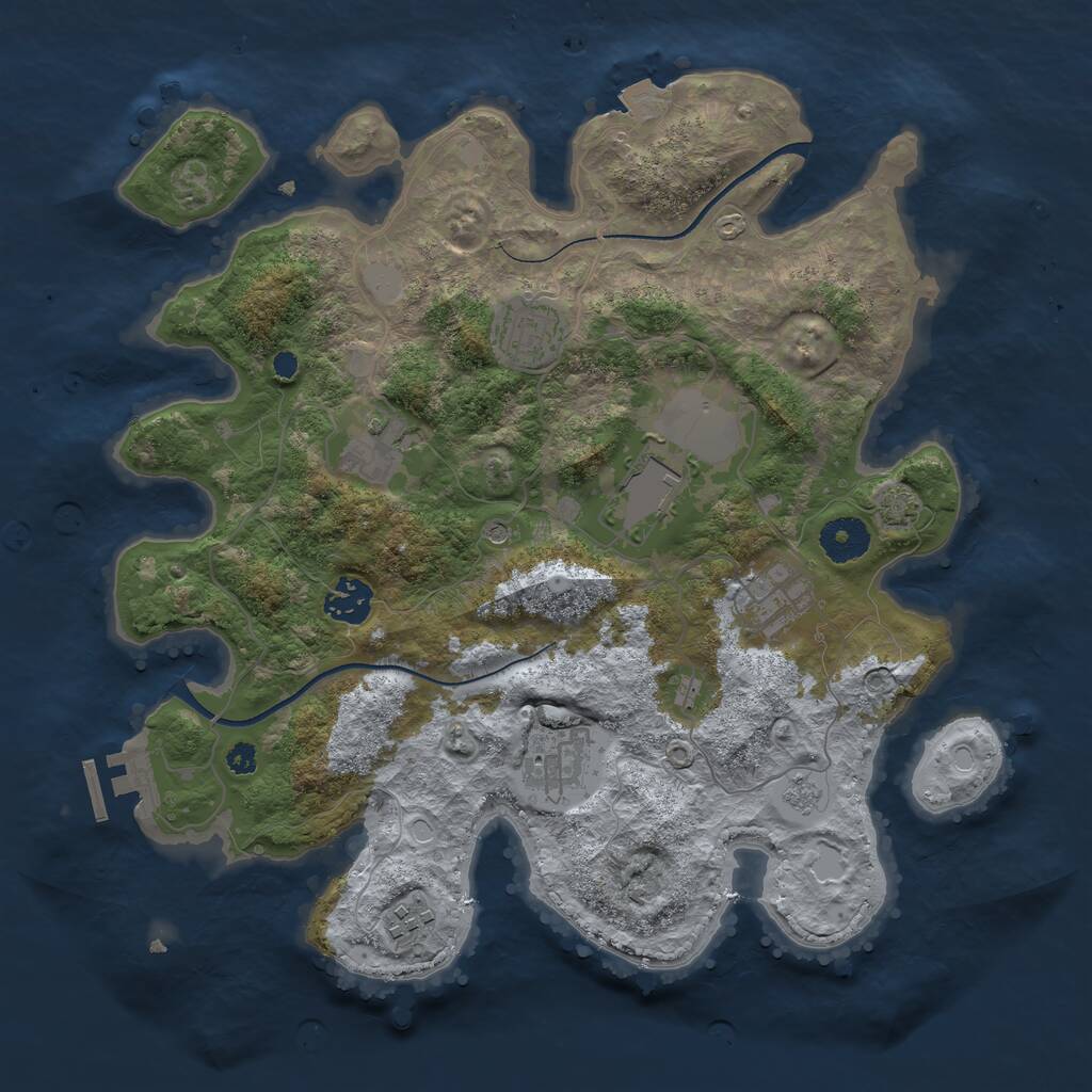 Rust Map: Procedural Map, Size: 3500, Seed: 1554192742, 12 Monuments