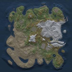 Thumbnail Rust Map: Procedural Map, Size: 3500, Seed: 1399859944, 13 Monuments
