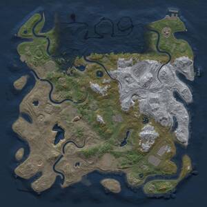 Thumbnail Rust Map: Procedural Map, Size: 4500, Seed: 1942053732, 16 Monuments