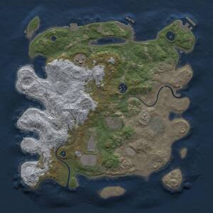Thumbnail Rust Map: Procedural Map, Size: 3500, Seed: 1001835811, 12 Monuments