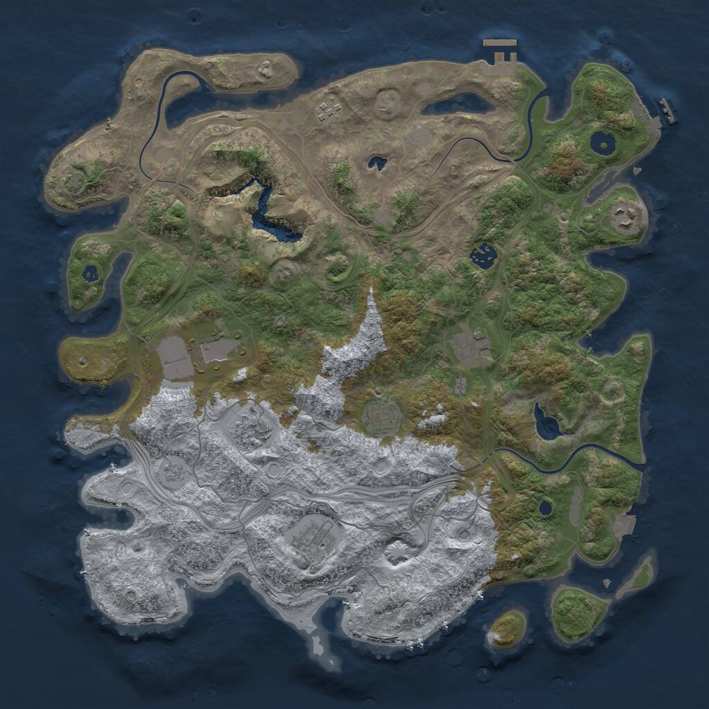 Rust Map: Procedural Map, Size: 4250, Seed: 734, 14 Monuments