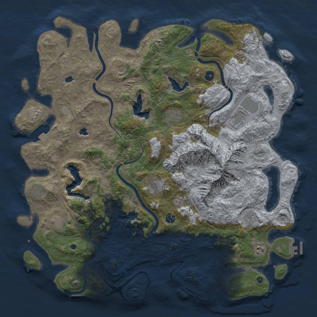 Rust Map: Procedural Map, Size: 5000, Seed: 573145, 16 Monuments