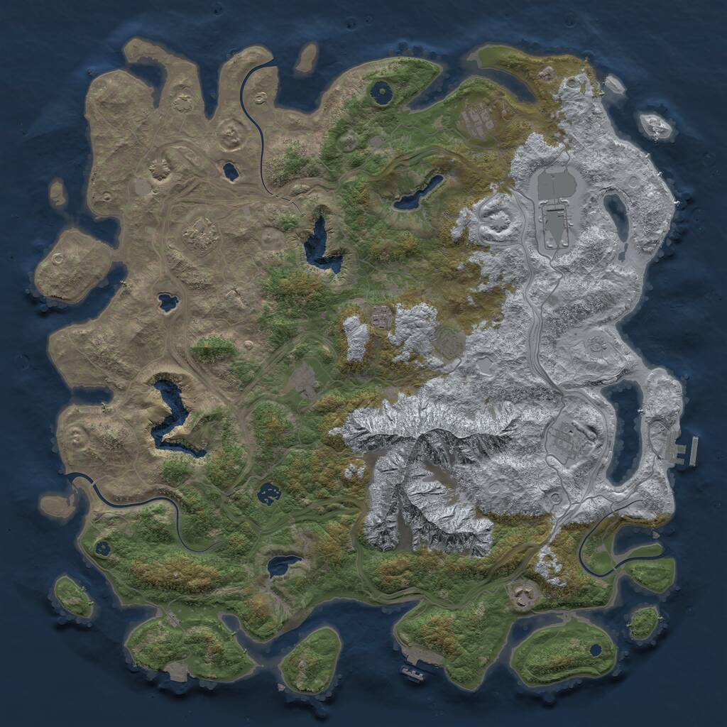 Rust Map: Procedural Map, Size: 5000, Seed: 573145, 15 Monuments