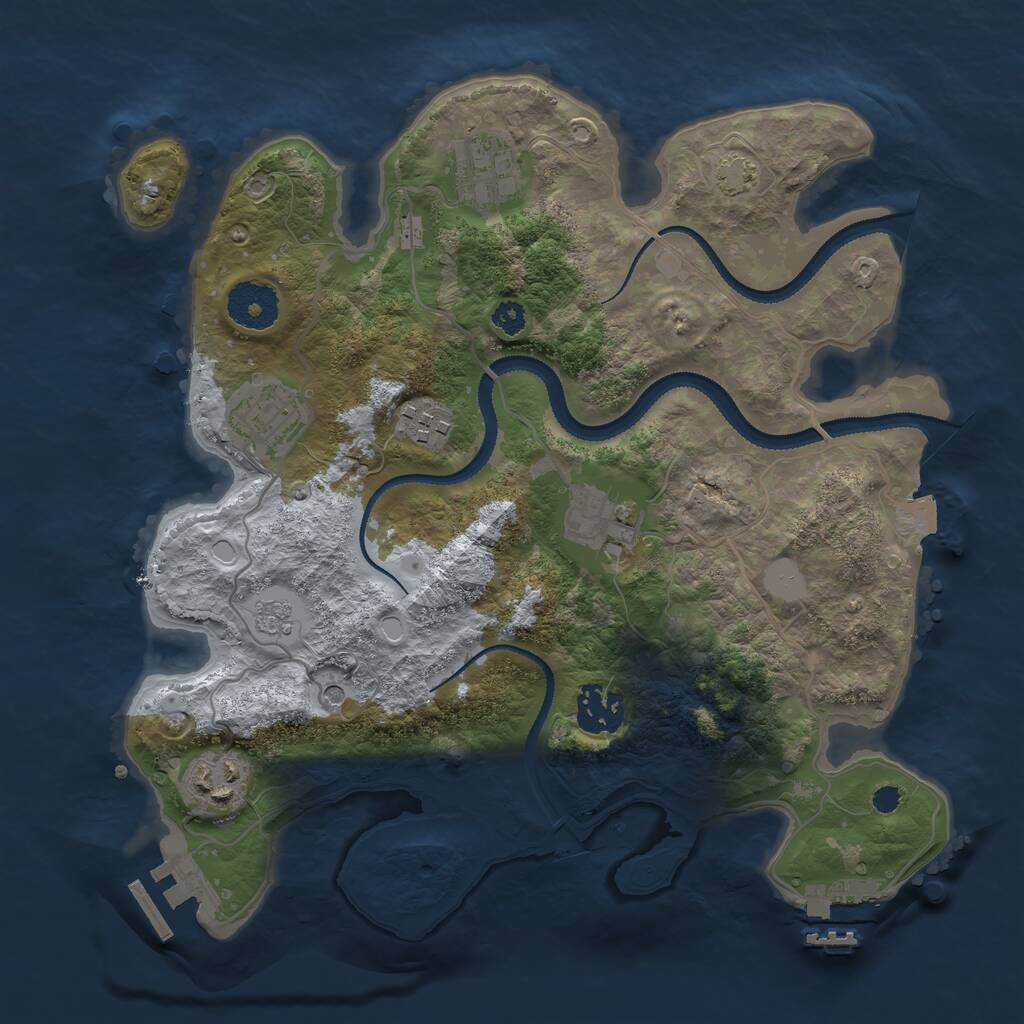 Rust Map: Procedural Map, Size: 3100, Seed: 376230500, 12 Monuments