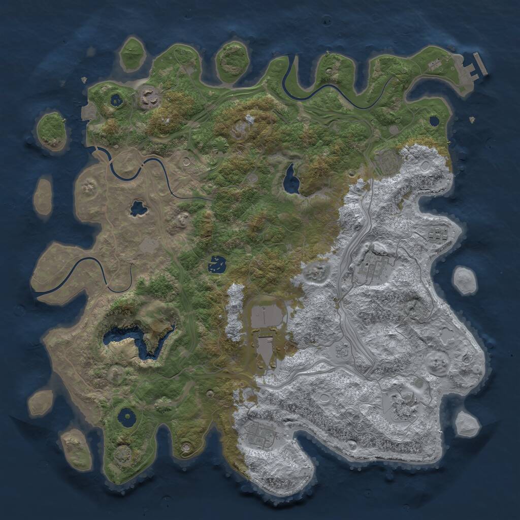 Rust Map: Procedural Map, Size: 4250, Seed: 1166264470, 13 Monuments