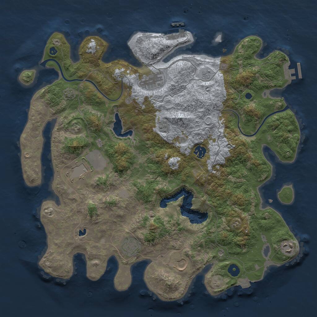 Rust Map: Procedural Map, Size: 4000, Seed: 12111981, 13 Monuments