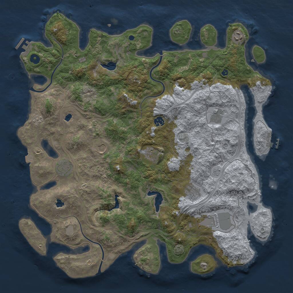 Rust Map: Procedural Map, Size: 4500, Seed: 626630, 15 Monuments