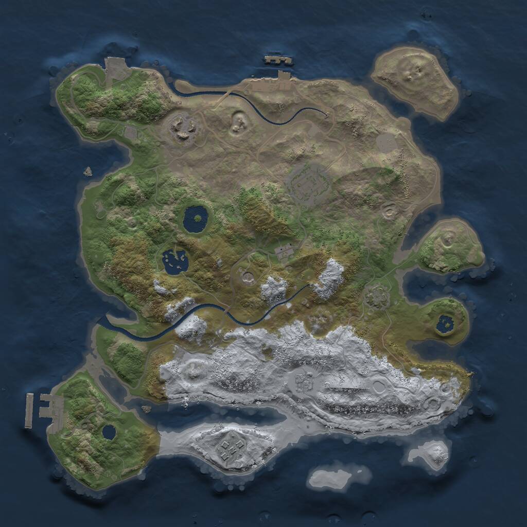 Rust Map: Procedural Map, Size: 3000, Seed: 1605290779, 10 Monuments