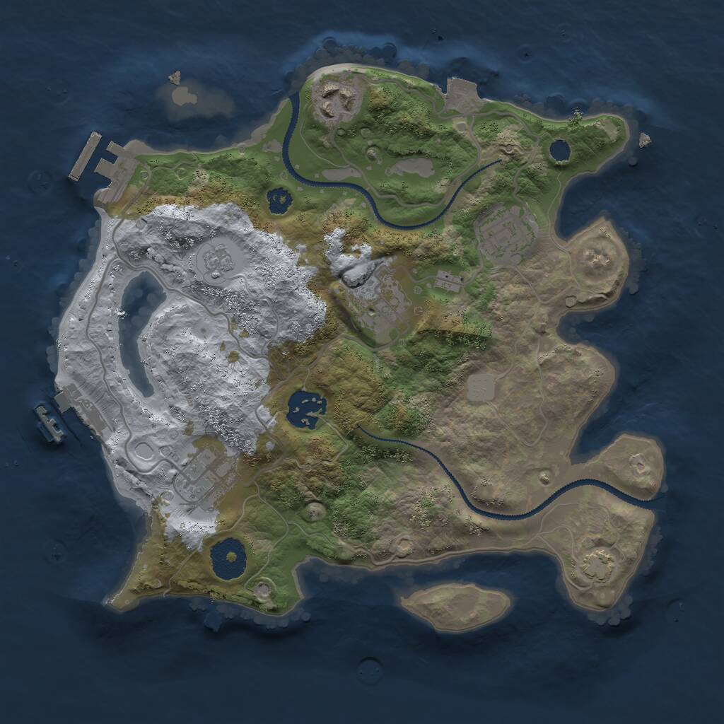 Rust Map: Procedural Map, Size: 2800, Seed: 1503758751, 10 Monuments
