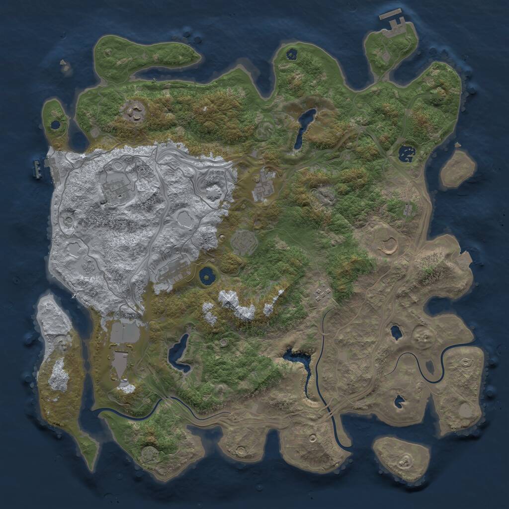 Rust Map: Procedural Map, Size: 4500, Seed: 42707, 15 Monuments