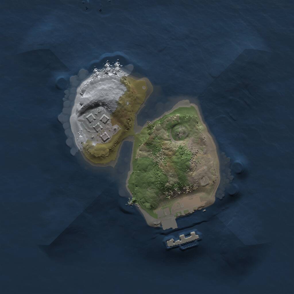 Rust Map: Procedural Map, Size: 1400, Seed: 8, 3 Monuments