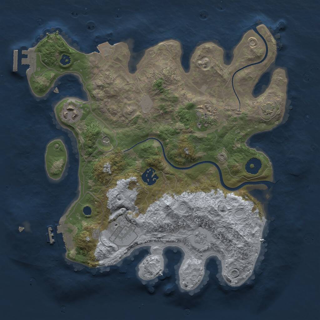 Rust Map: Procedural Map, Size: 3000, Seed: 26283, 10 Monuments