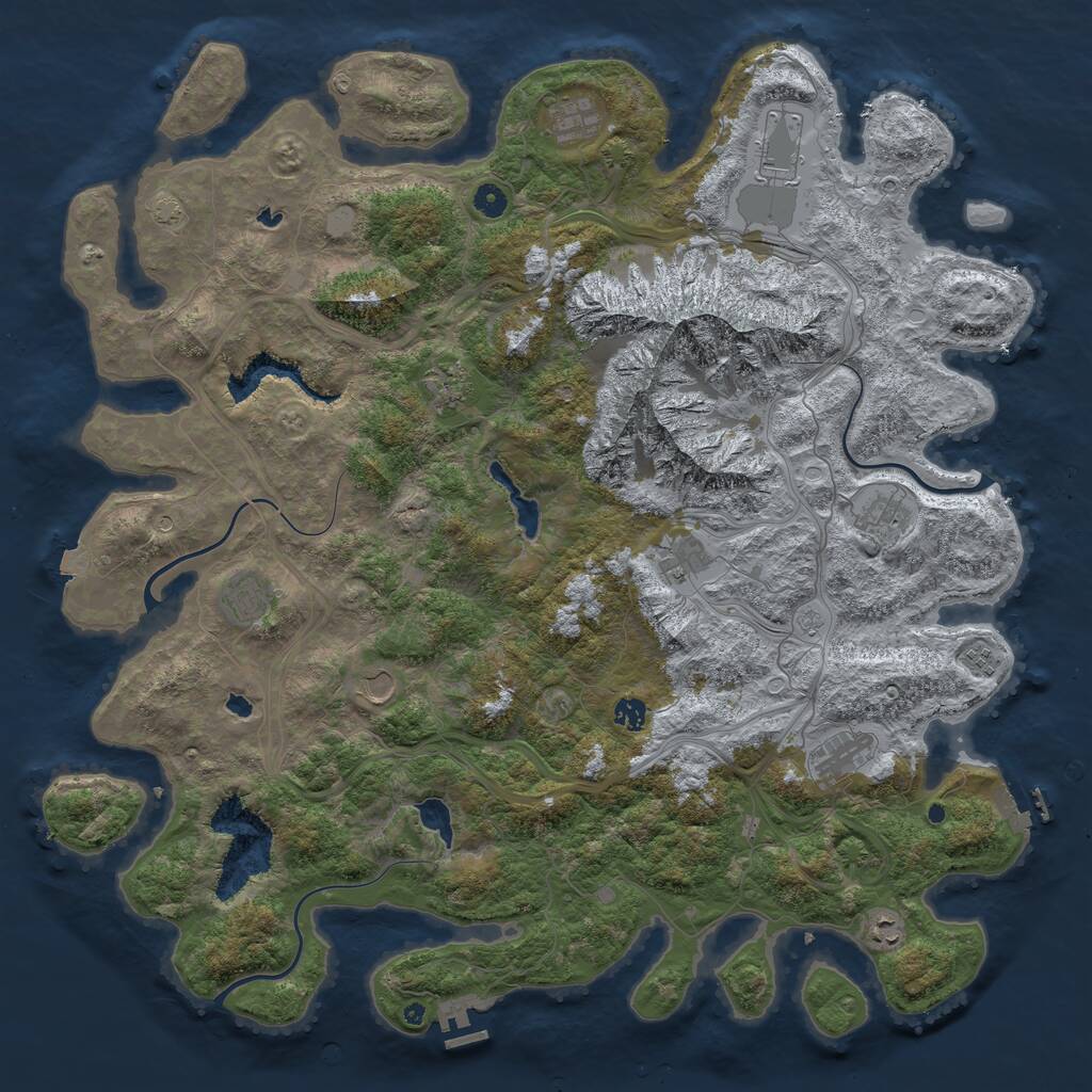 Rust Map: Procedural Map, Size: 5000, Seed: 1102488941, 17 Monuments