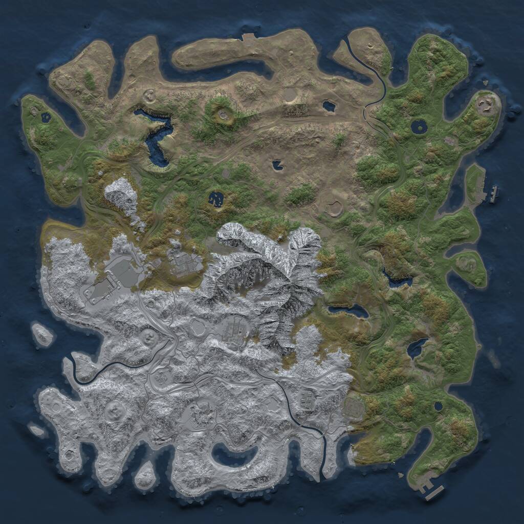 Rust Map: Procedural Map, Size: 5000, Seed: 1992389820, 15 Monuments