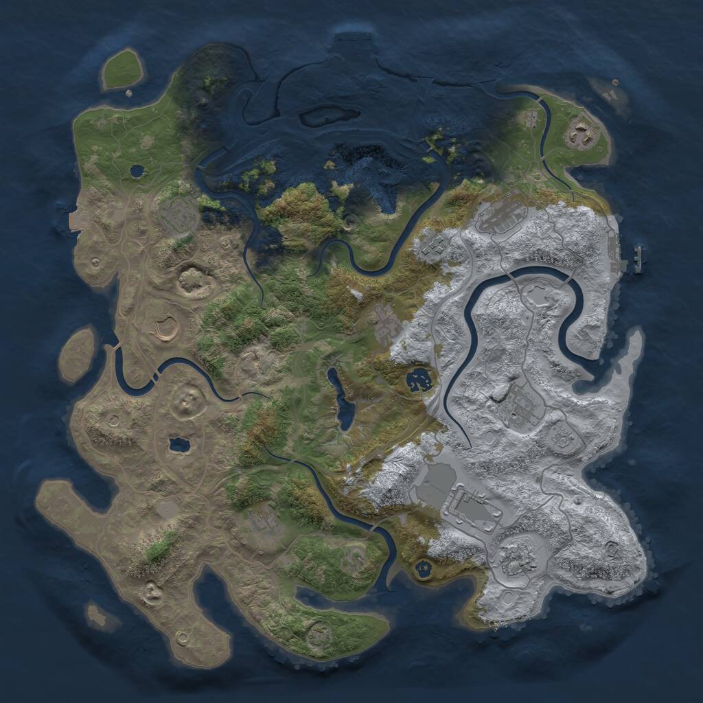 Rust Map: Procedural Map, Size: 4250, Seed: 890507148, 17 Monuments