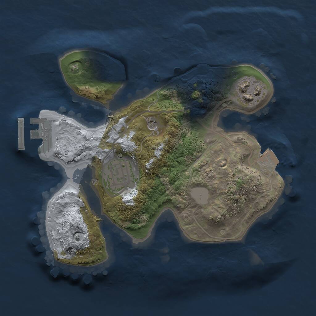 Rust Map: Procedural Map, Size: 2000, Seed: 365726621, 5 Monuments