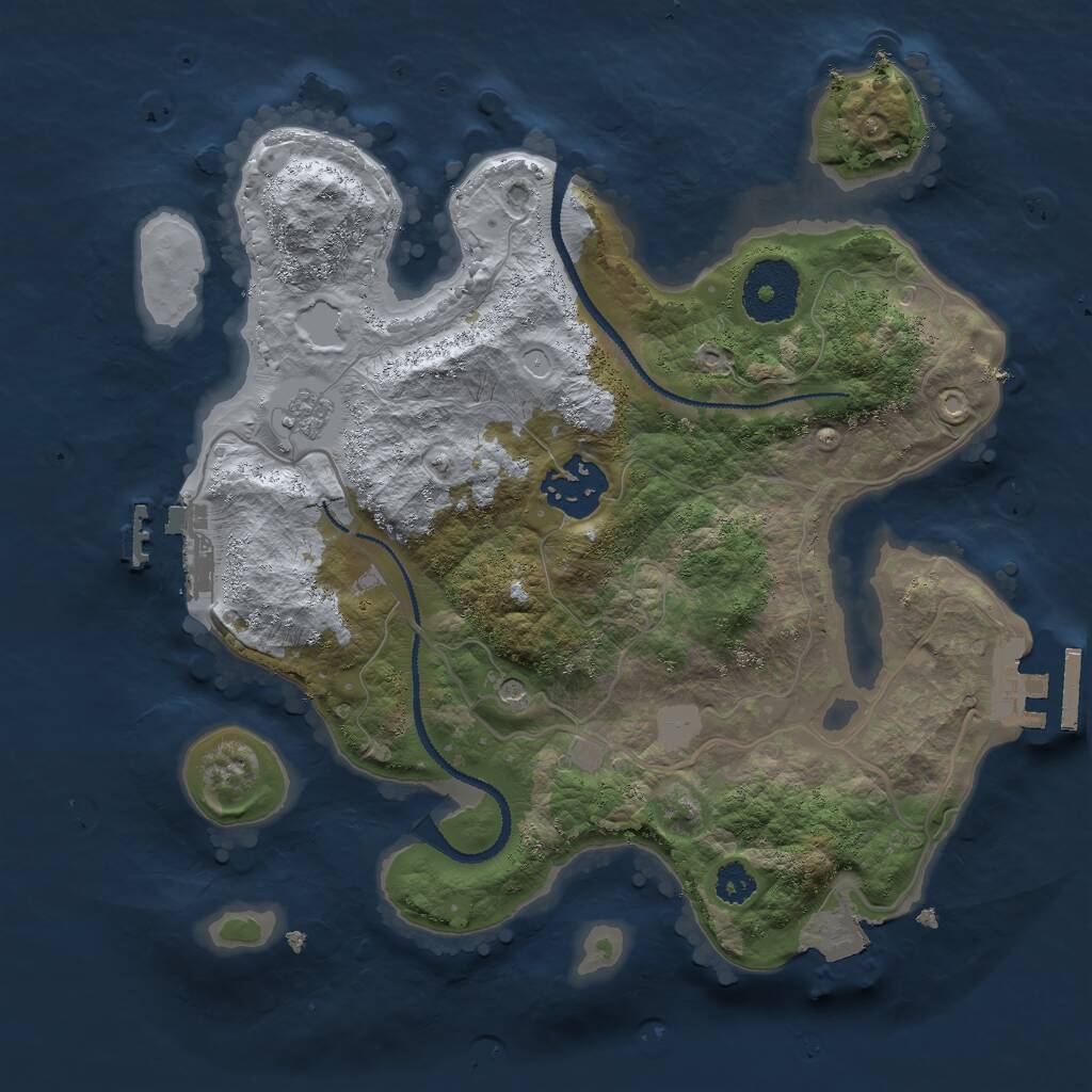 Rust Map: Procedural Map, Size: 2700, Seed: 1974403169, 6 Monuments