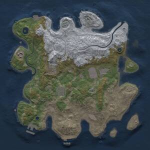Thumbnail Rust Map: Procedural Map, Size: 3500, Seed: 324783287, 12 Monuments