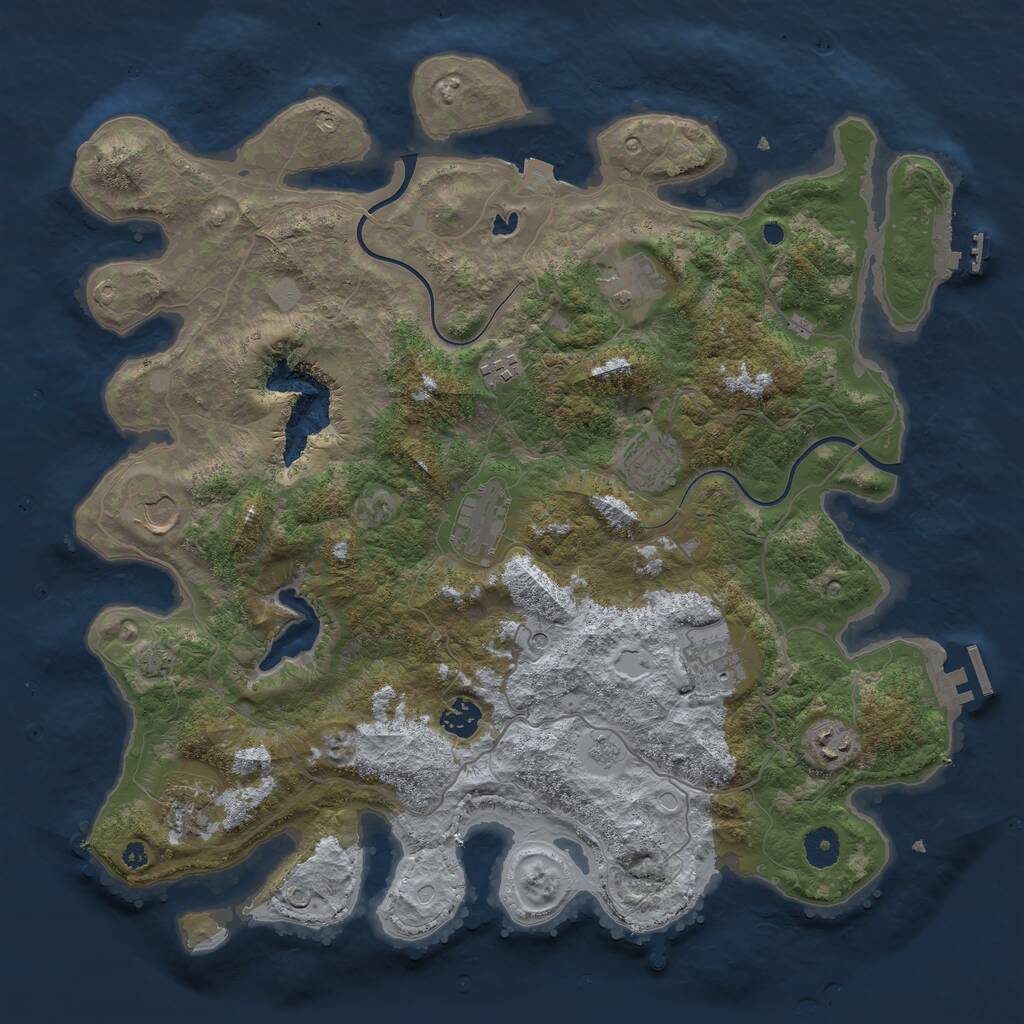 Rust Map: Procedural Map, Size: 4000, Seed: 587934, 15 Monuments