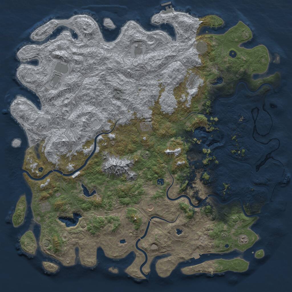 Rust Map: Procedural Map, Size: 6000, Seed: 19766081, 17 Monuments