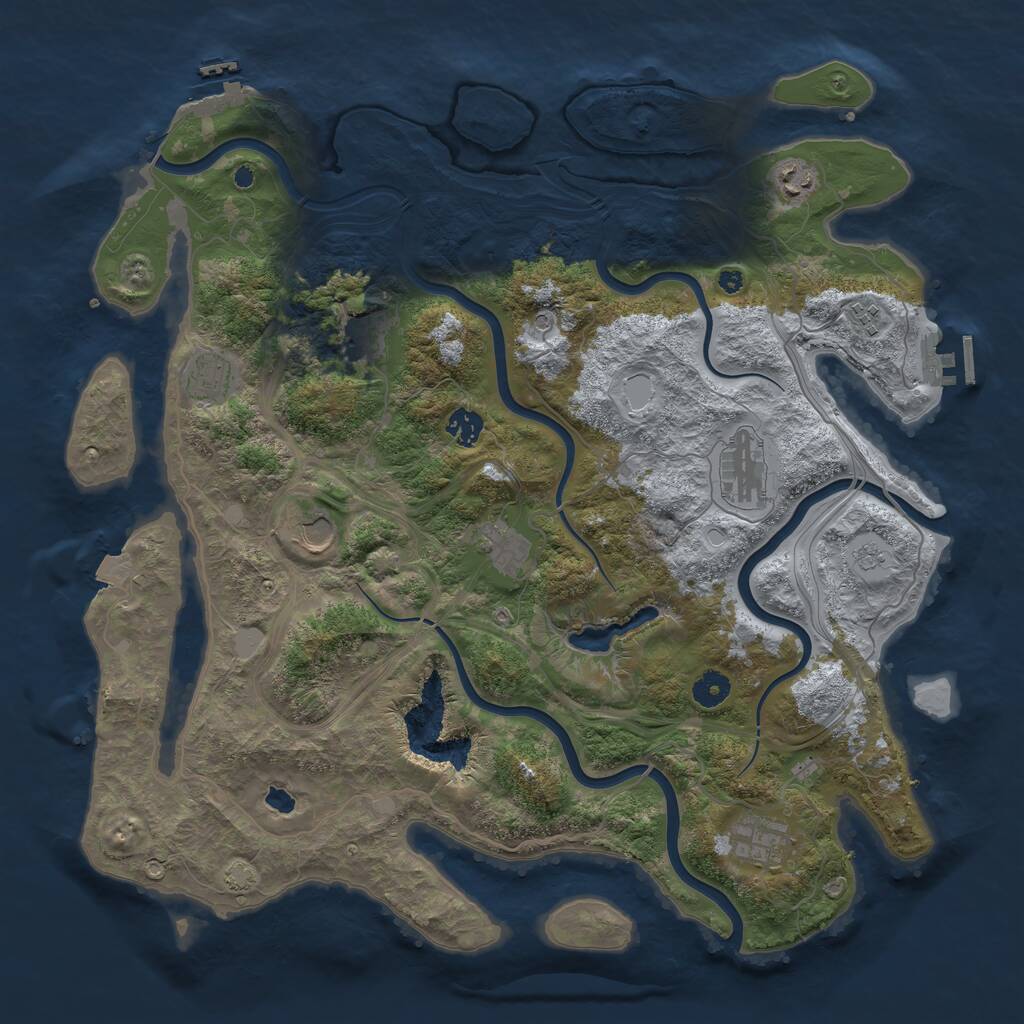Rust Map: Procedural Map, Size: 4250, Seed: 42323, 15 Monuments