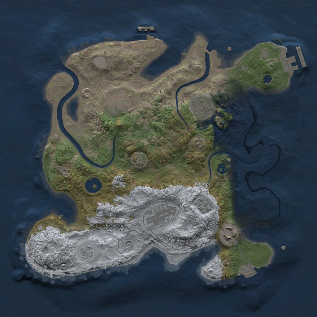 Rust Map: Procedural Map, Size: 3000, Seed: 1706066262, 11 Monuments