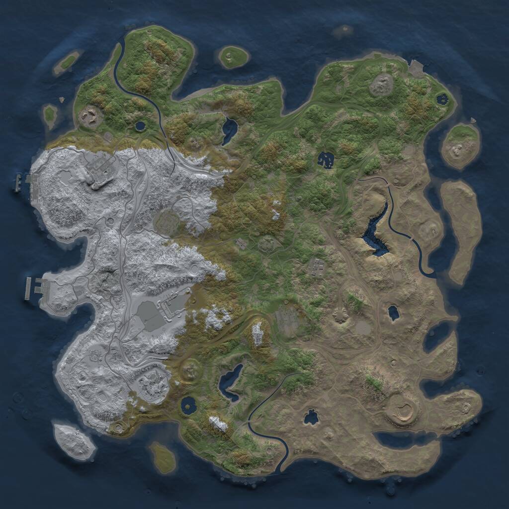 Rust Map: Procedural Map, Size: 4500, Seed: 442881949, 15 Monuments