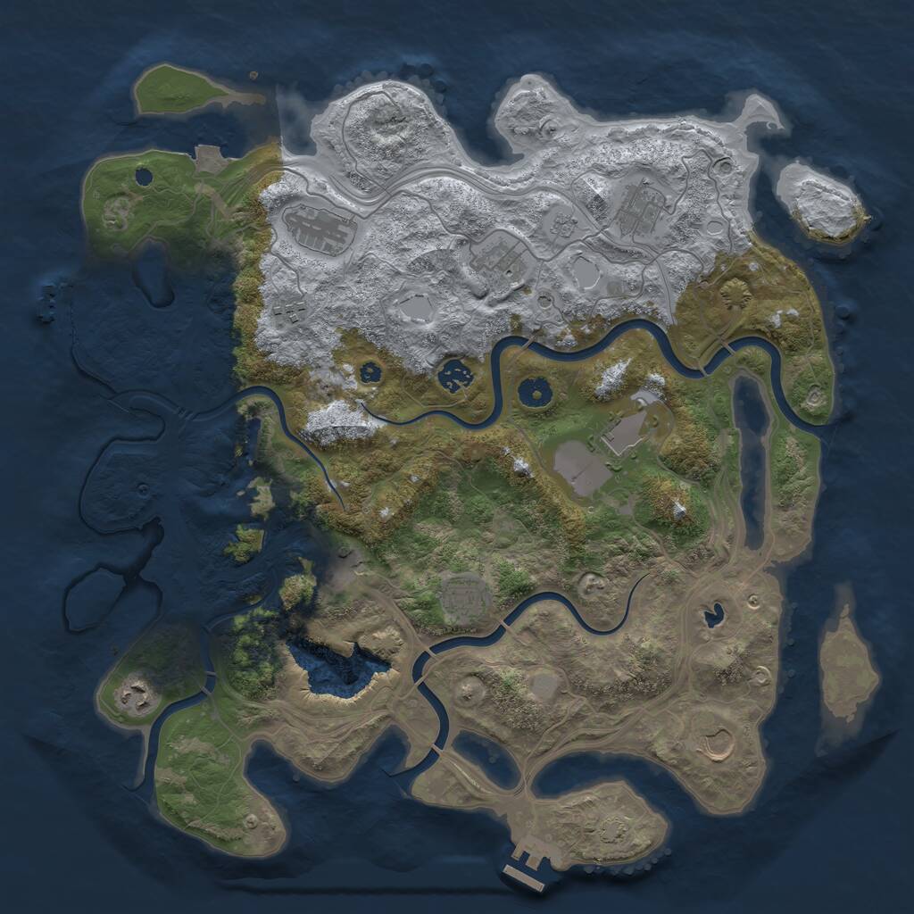 Rust Map: Procedural Map, Size: 4250, Seed: 20758332, 16 Monuments