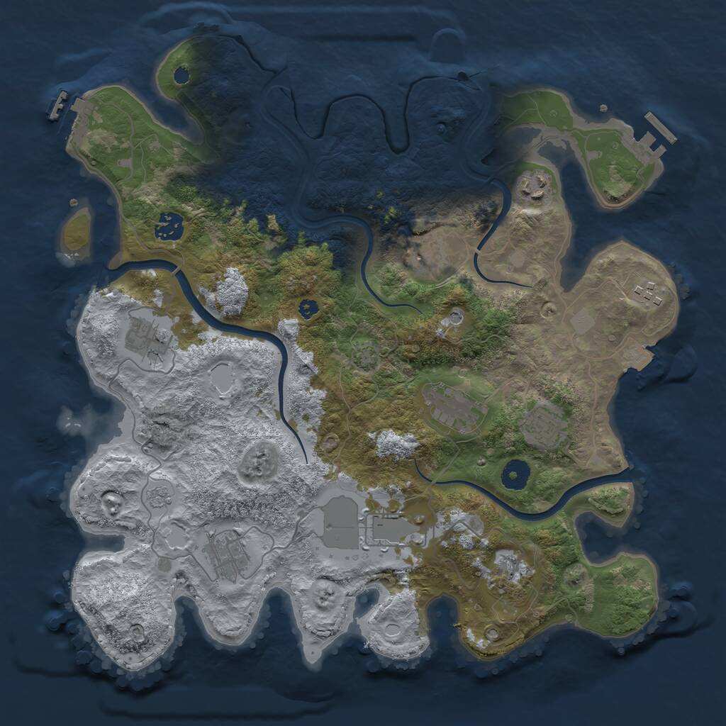 Rust Map: Procedural Map, Size: 3700, Seed: 22944, 16 Monuments