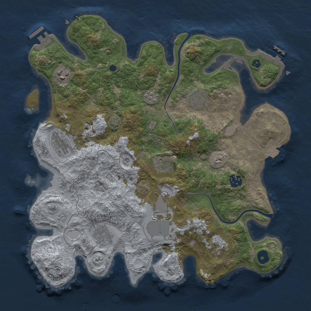 Rust Map: Procedural Map, Size: 3700, Seed: 22944, 15 Monuments