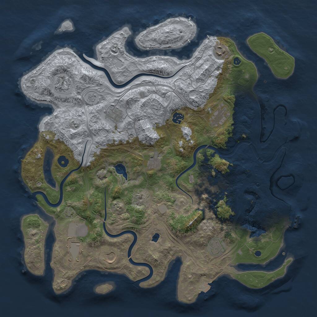 Rust Map: Procedural Map, Size: 4250, Seed: 123312, 17 Monuments