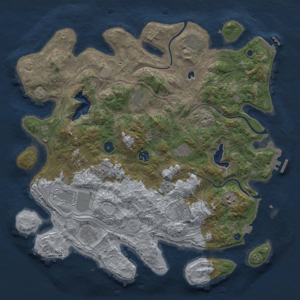 Rust Map: Procedural Map, Size: 4250, Seed: 1968, 16 Monuments