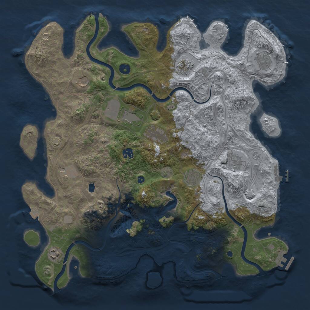 Rust Map: Procedural Map, Size: 4250, Seed: 765375469, 17 Monuments