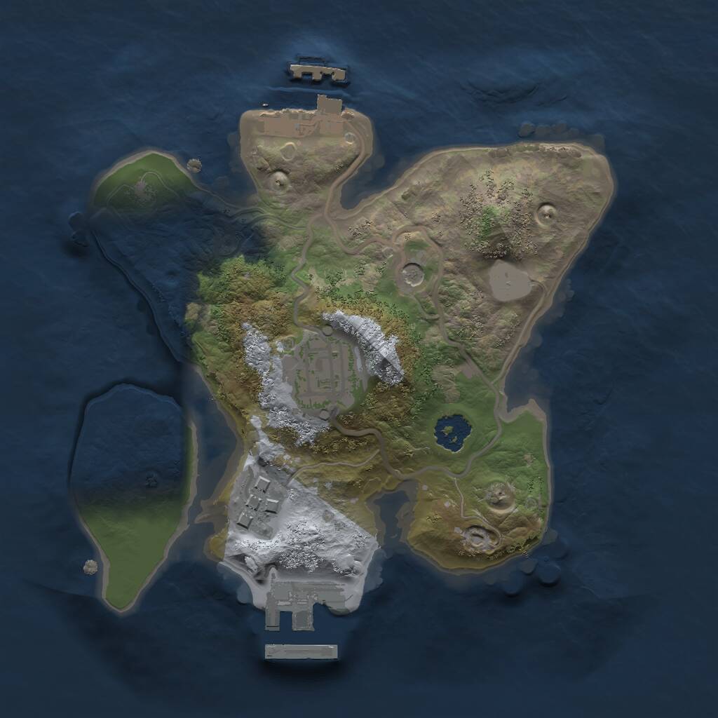Rust Map: Procedural Map, Size: 2000, Seed: 6770425, 6 Monuments