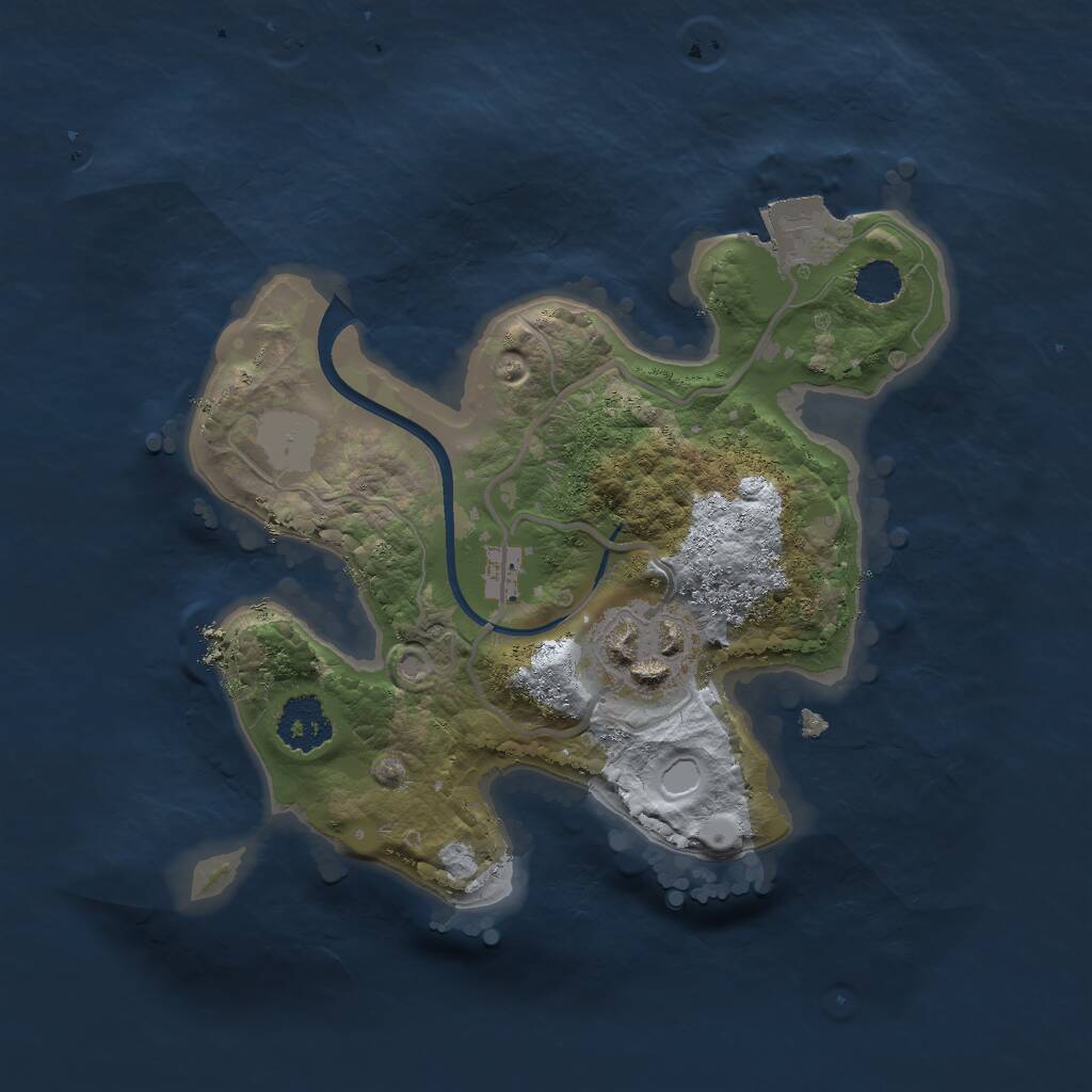 Rust Map: Procedural Map, Size: 2000, Seed: 873624, 2 Monuments
