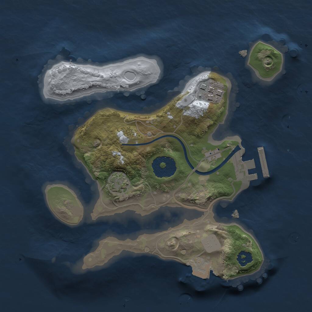 Rust Map: Procedural Map, Size: 2050, Seed: 22, 4 Monuments