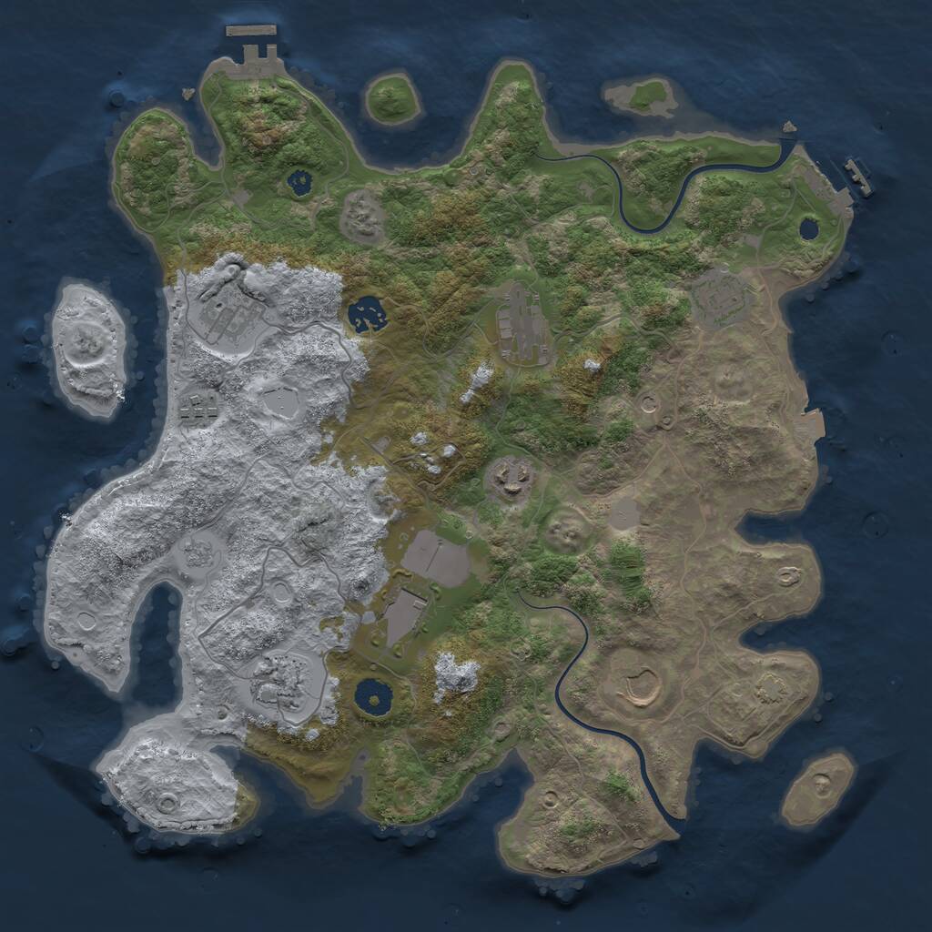 Rust Map: Procedural Map, Size: 3750, Seed: 482241135, 15 Monuments