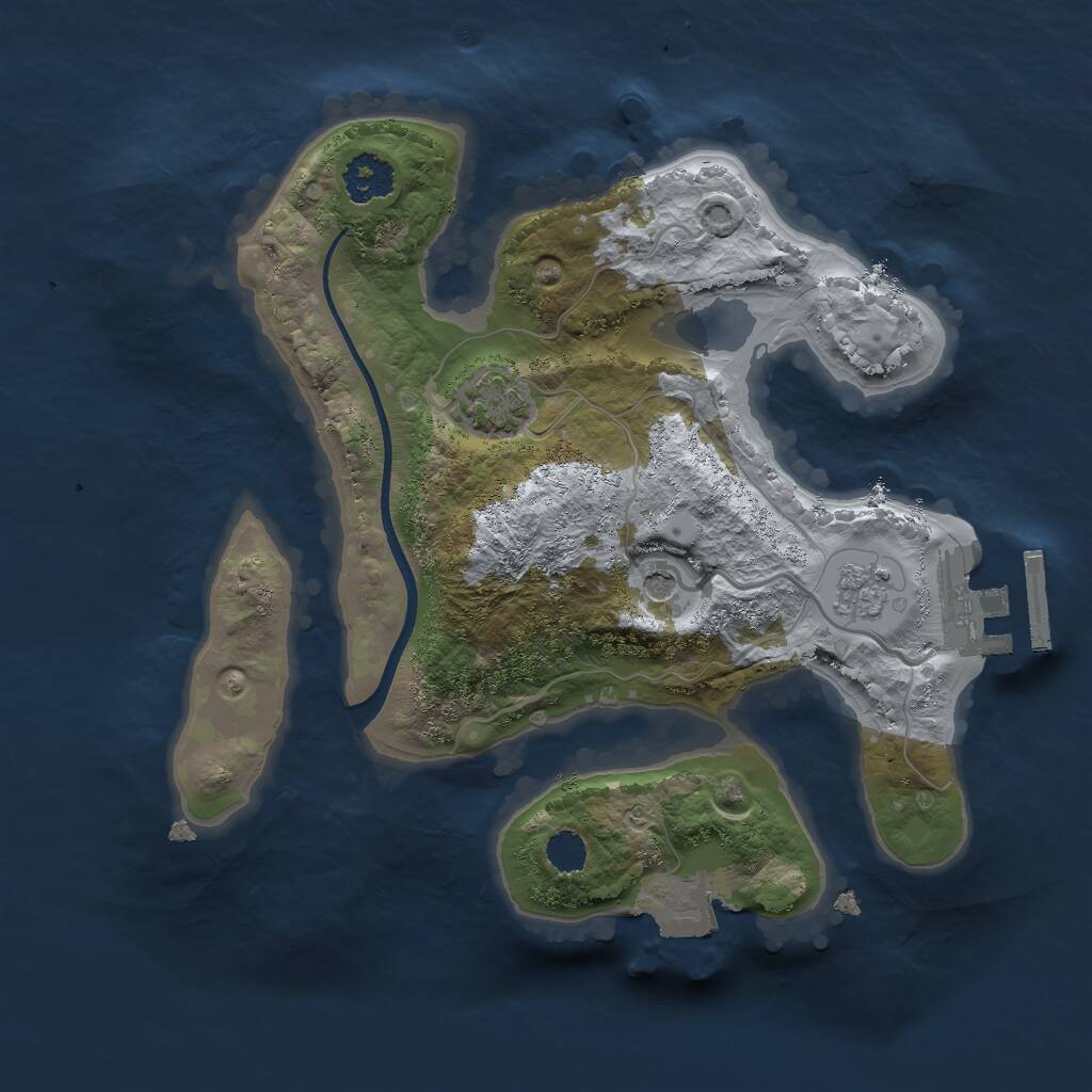 Rust Map: Procedural Map, Size: 2200, Seed: 10039, 5 Monuments