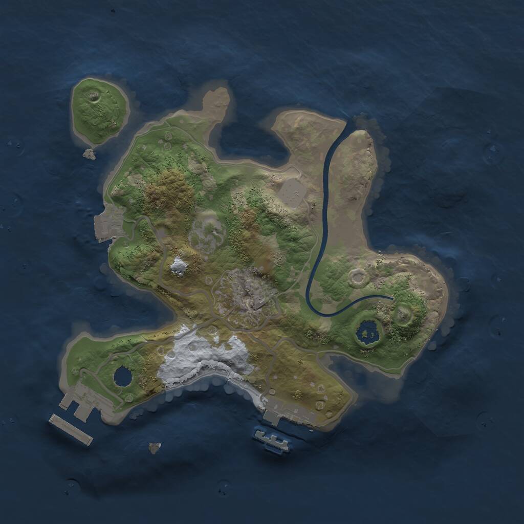 Rust Map: Procedural Map, Size: 2240, Seed: 15691005, 3 Monuments
