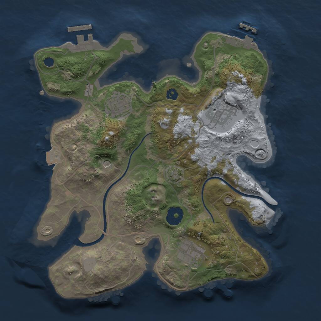 Rust Map: Procedural Map, Size: 2700, Seed: 100000, 8 Monuments